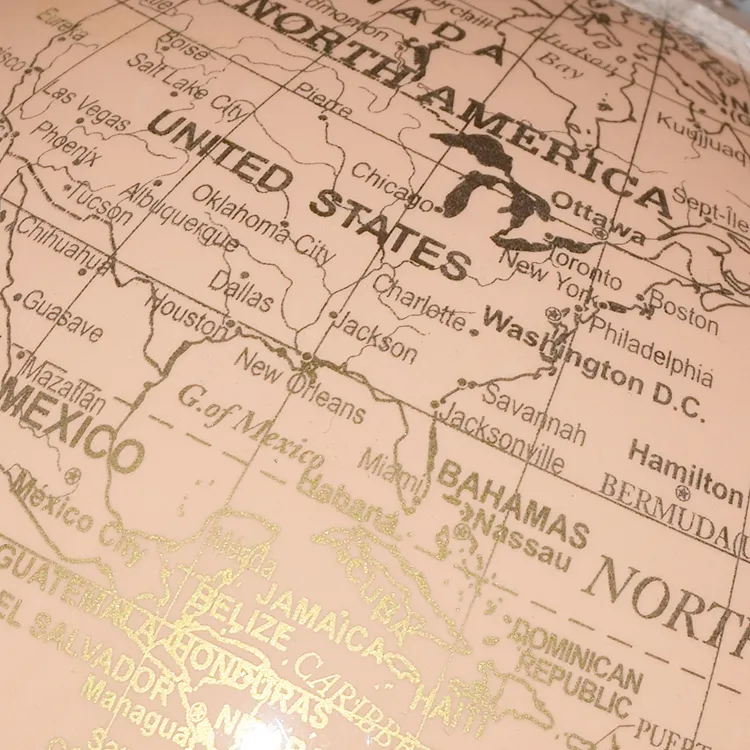 20cm Artistic Globe with a Rose Gold Metallic Finish detail view 4